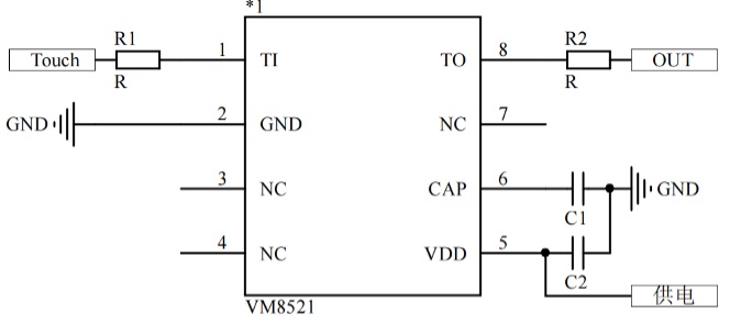 Touch chip for anti interference of Class D power amplifier